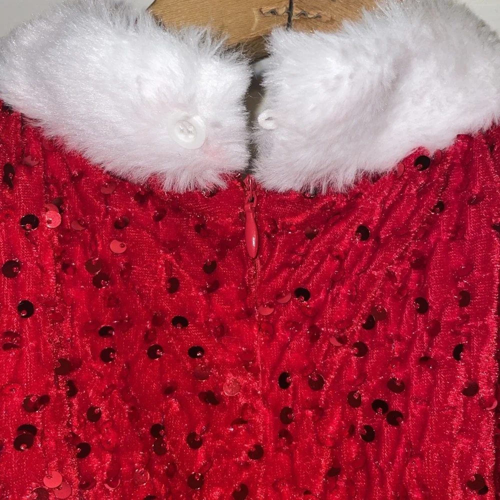 Mrs. Santa Claus‎ Outfit | Dress Socks Sleeves Hat Belt | Sequins Sparkle | XL